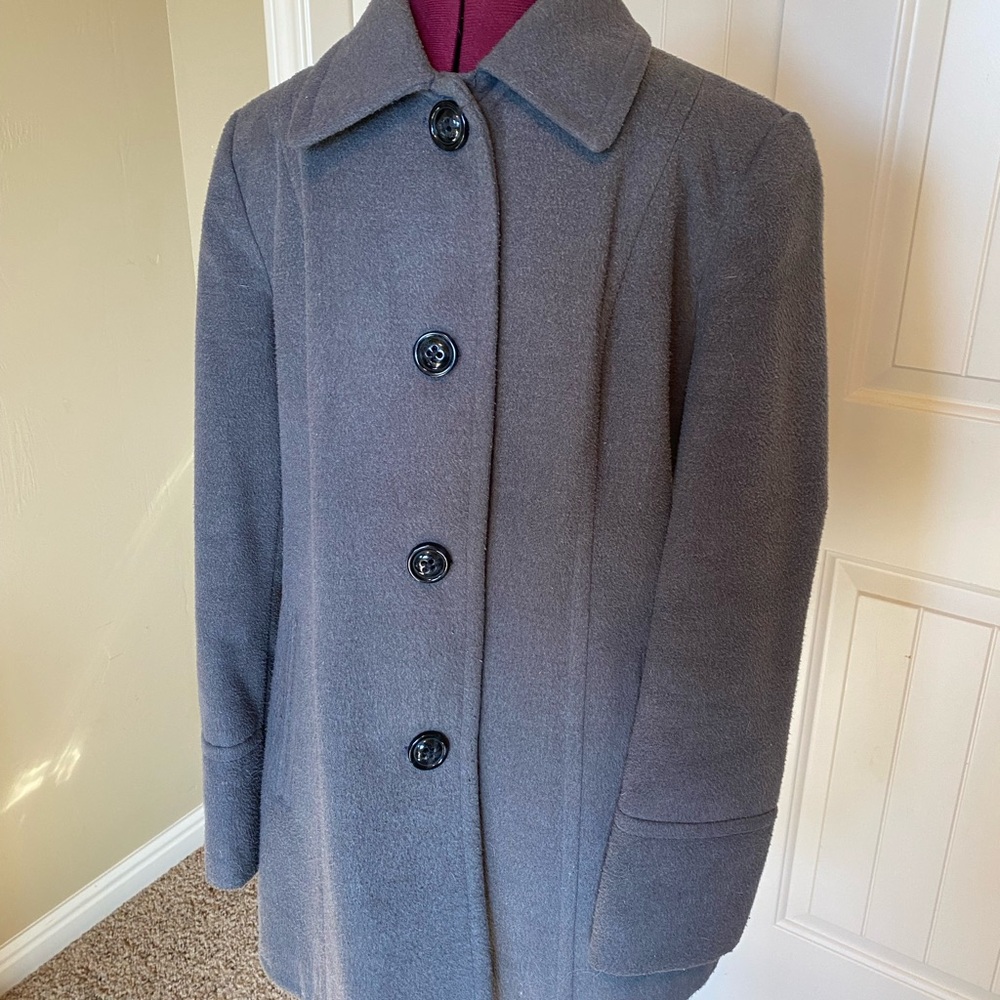 Classic Gray Wool Look Coat